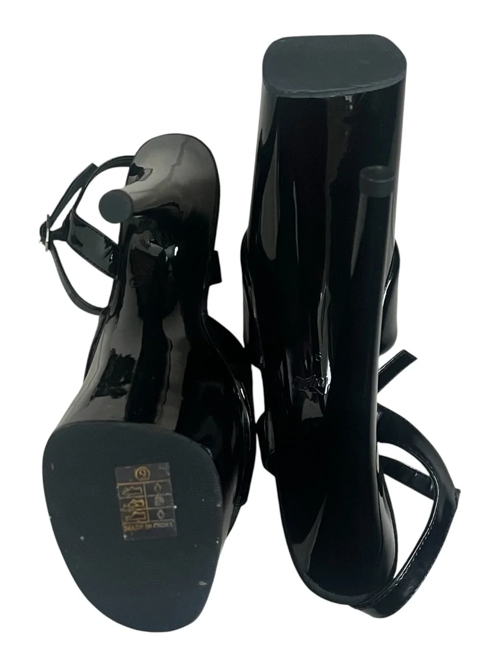 Pleaser Flamingo 809 Platform Ankle Strap Sandals Black Size 9